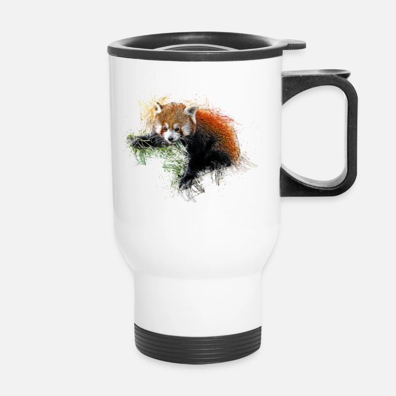 Panda rouge - Tasse isotherme avec poignée - blanc