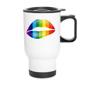 Fierté gai - Tasse isotherme avec poignée - blanc - Devant