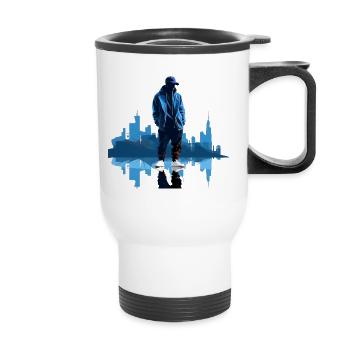 Rhythmic Expression Cool Cultural Rap Design - Thermal mug with handle - white - Front