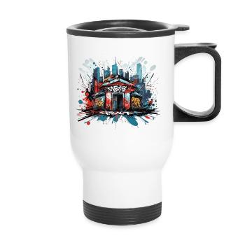 Elegance of the Day Cool Urban Graffiti Design - Thermal mug with handle - white - Front