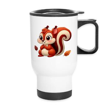 écureuil 9 - Tasse isotherme avec poignée - blanc - Devant