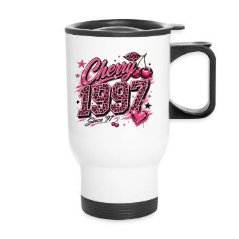 Cherry 1997 Leopard Glam - Tasse isotherme avec poignée - blanc - Devant