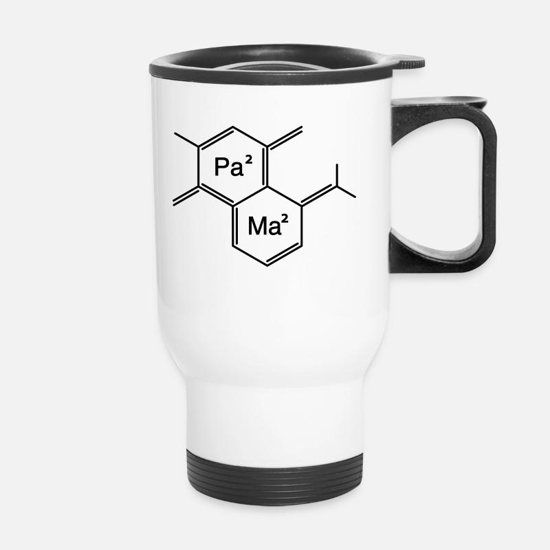 papa + mama - Tasse isotherme avec poignée - blanc