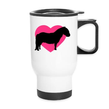 I love ponies I love Shetty I love horses I heart - Thermal mug with handle - white - Front