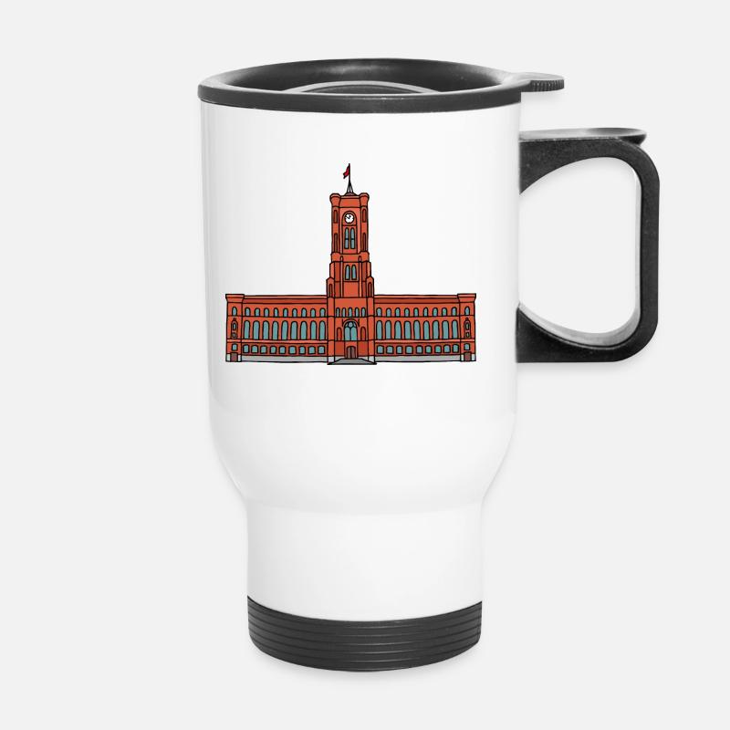Red City Hall Berlin c - Thermal mug with handle - white
