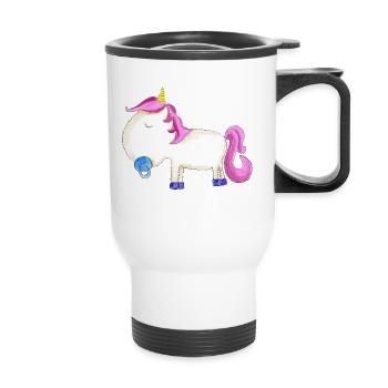 Baby unicorn - Thermal mug with handle - white - Front