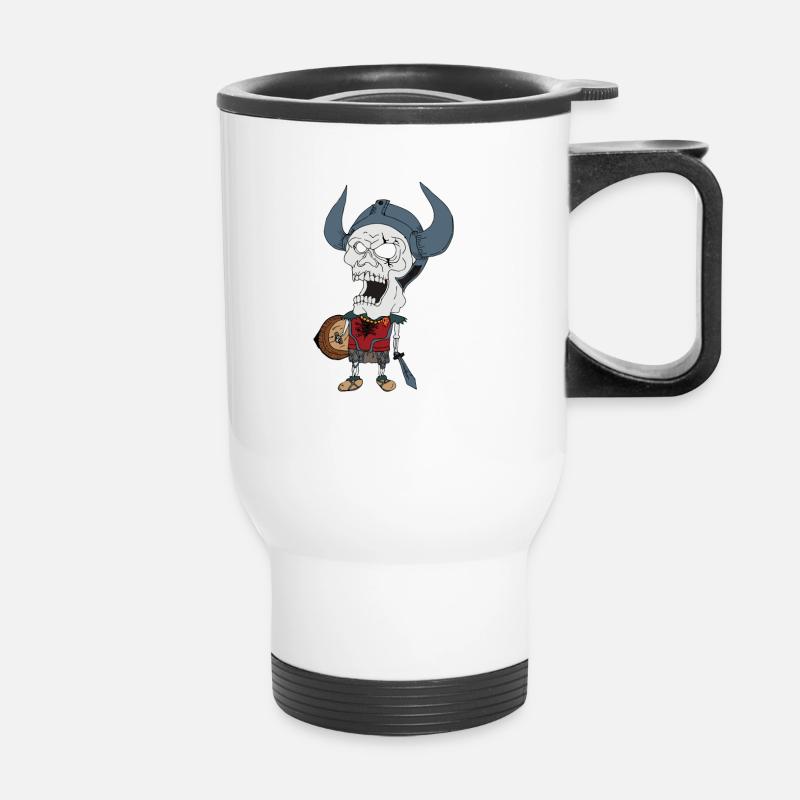 Wikinger Skelett Vikings - Thermobecher mit Tragegriff - Weiß