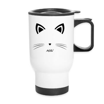 Miau - Thermobecher mit Tragegriff - Weiß - Vorne