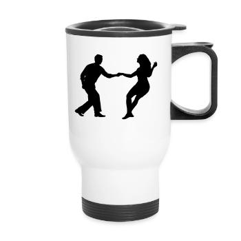 swing dancers - Thermal mug with handle - white - Front
