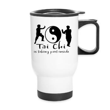 Tai chi yin yang - Tasse isotherme avec poignée - blanc - Devant