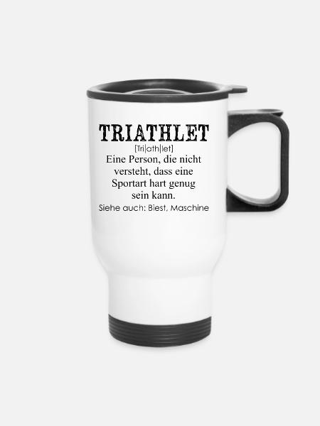 Triathlet - Thermobecher mit Tragegriff - Weiß