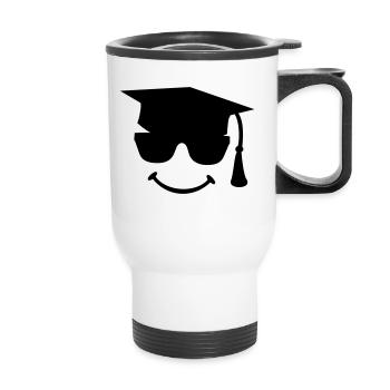 graduates PhD student Highschool Graduation Party - Thermal mug with handle - white - Front