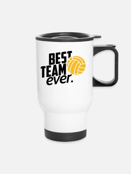 volleyball team - Thermobecher mit Tragegriff - Weiß