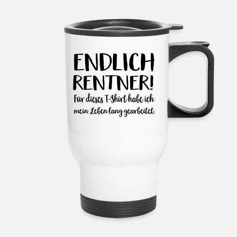 Rentner - Thermobecher mit Tragegriff - Weiß