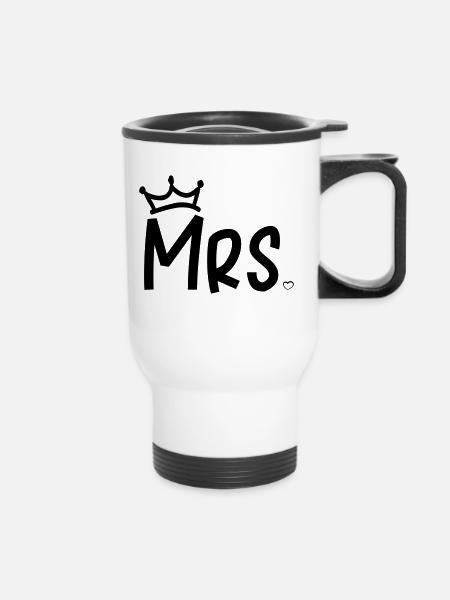 mrs_heart_crown - Thermobecher mit Tragegriff - Weiß
