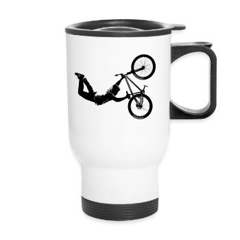 BMX DIRT JUMP TRICK - Thermobecher mit Tragegriff - Weiß - Vorne