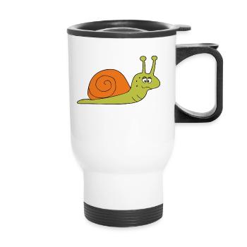 No Not Today Snail Chilling Funny Lazy Gift - Thermal mug with handle - white - Front