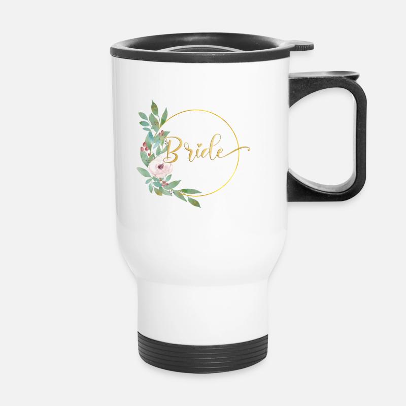 Floral floral circle customizable - Thermal mug with handle - white