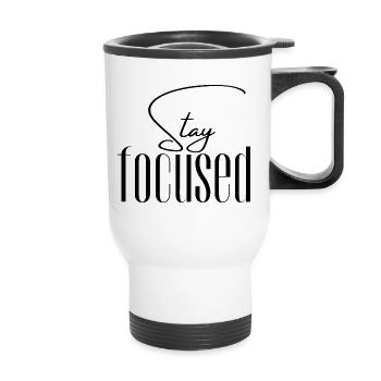 Stay focused - Thermobecher mit Tragegriff - Weiß - Vorne