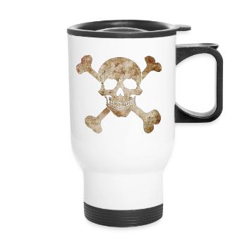 Drapeau pirate - Tasse isotherme avec poignée - blanc - Devant