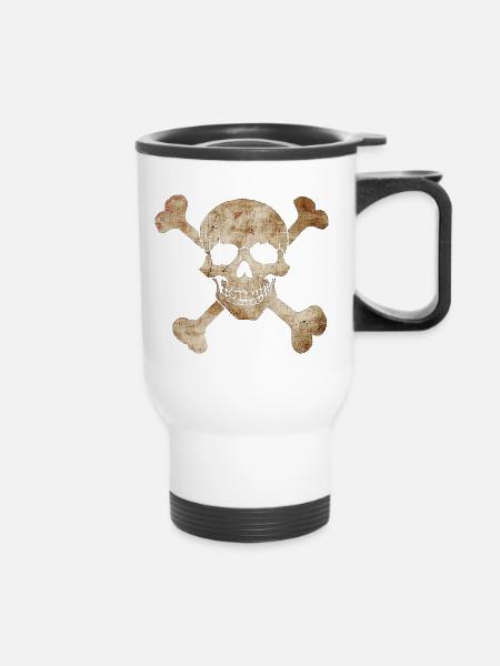 Drapeau pirate - Tasse isotherme avec poignée - blanc