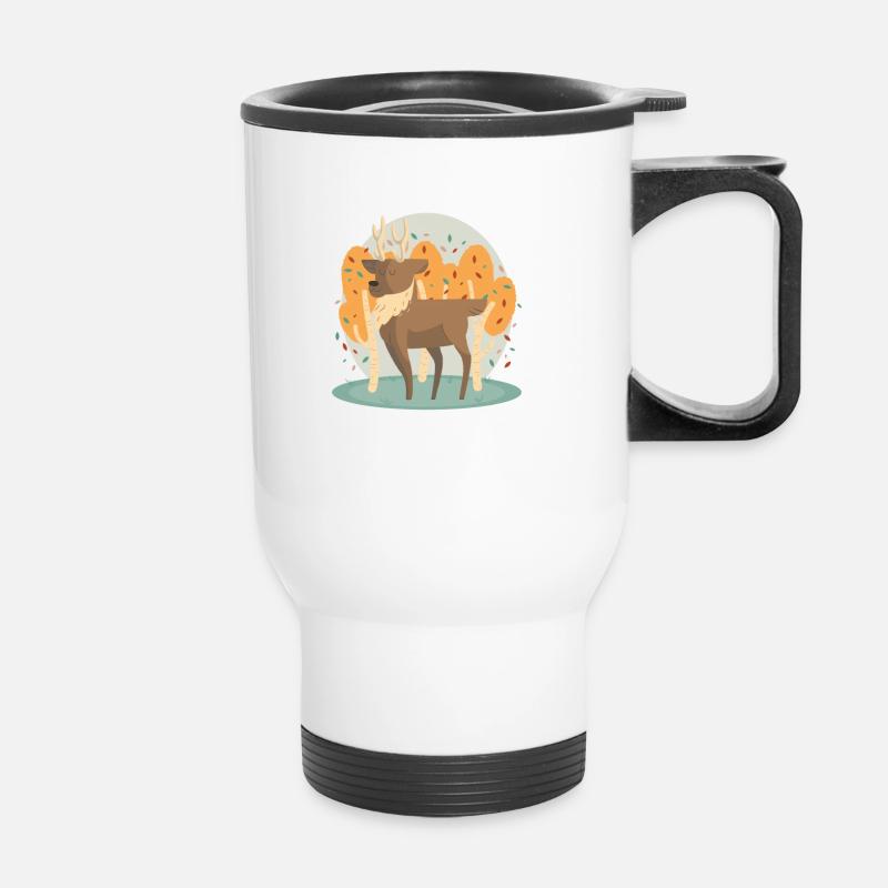 deer - Thermal mug with handle - white