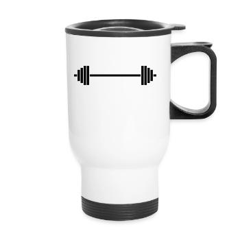 barbell - Thermal mug with handle - white - Front