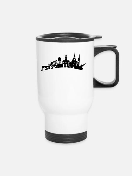 Lüneburg Skyline - Thermobecher mit Tragegriff - Weiß