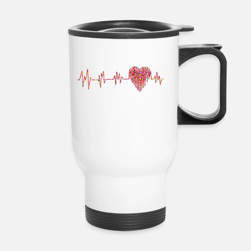 Heart tact - Thermal mug with handle - white