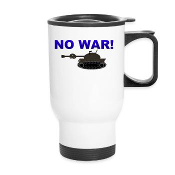 Des chars avec des noeuds dans le canon No War - Tasse isotherme avec poignée - blanc - Devant