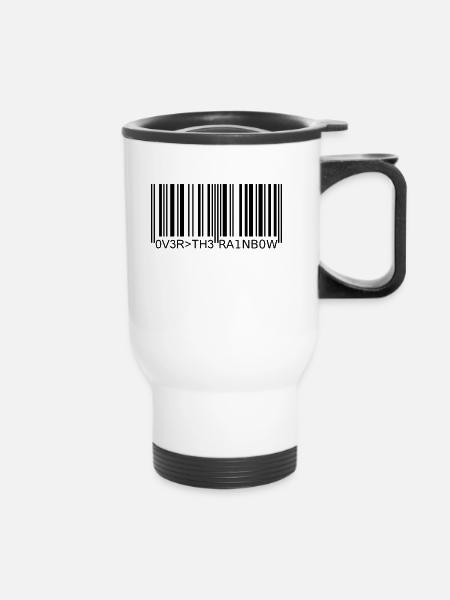 Barcode - Thermobecher mit Tragegriff - Weiß