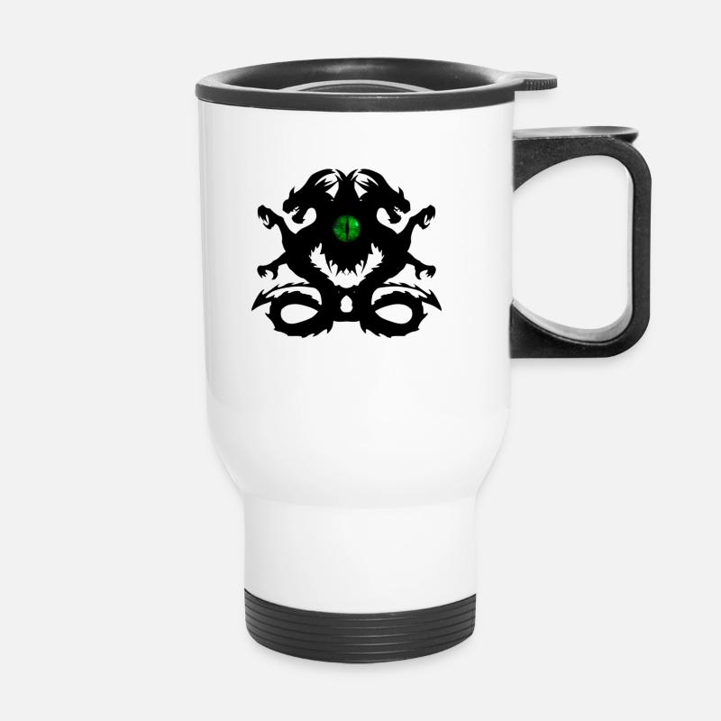 Drachenauge - Thermobecher mit Tragegriff - Weiß