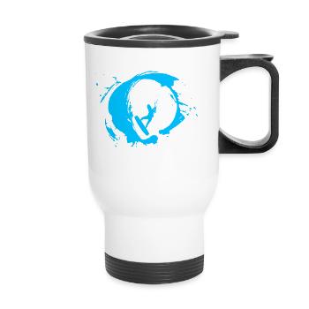 Surfer Wave Kite surf the sea - Thermal mug with handle - white - Front