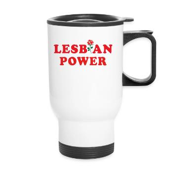 Lesbian Power - Thermal mug with handle - white - Front