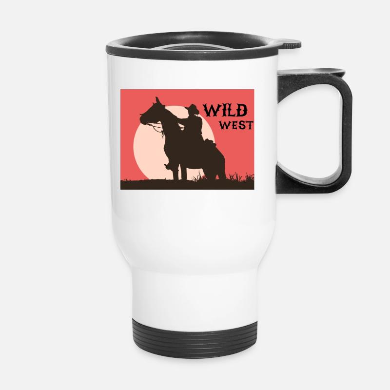 Wild West - Thermobecher mit Tragegriff - Weiß
