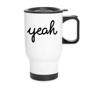 yeah - Thermal mug with handle - white - Front