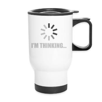 I'm Thinking - Loading Symbol - Thermobecher mit Tragegriff - Weiß - Vorne