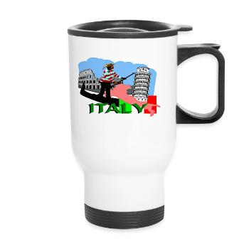 Italien - Thermobecher mit Tragegriff - Weiß - Vorne