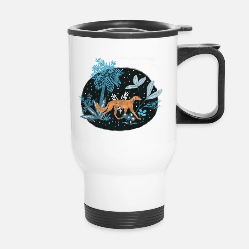 Saluki dans la forêt tropicale - Tasse isotherme avec poignée - blanc