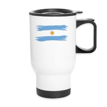 Drapeau de l’Argentine peint - Tasse isotherme avec poignée - blanc - Devant