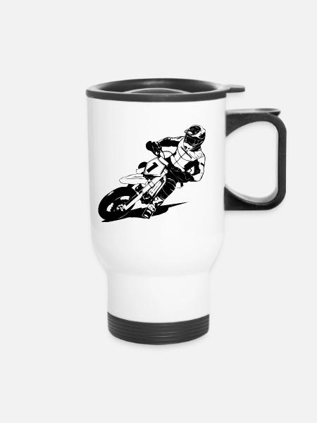 Supermoto - Thermobecher mit Tragegriff - Weiß