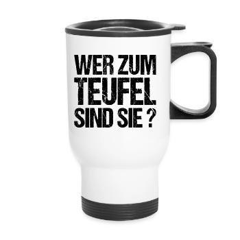 Wer sind sie Chef Kollege Kollegin Arbeit Kollege - Thermobecher mit Tragegriff - Weiß - Vorne