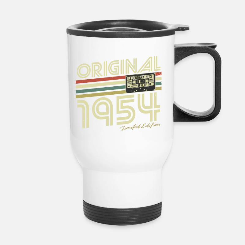 Original 1954 Jahrgang Vintage Geburtstag Retro - Thermobecher mit Tragegriff - Weiß