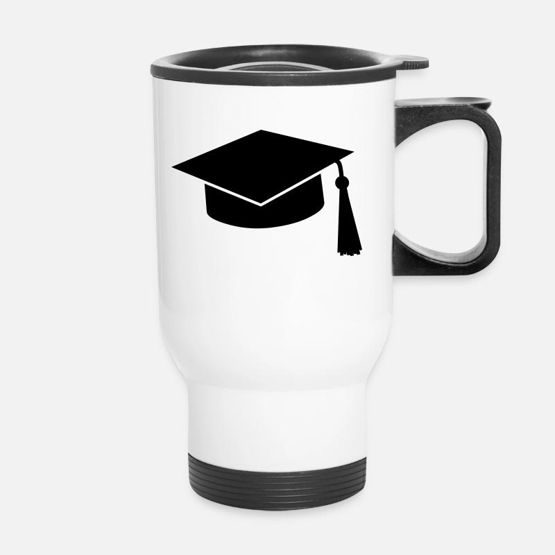 graduation hat - Tasse isotherme avec poignée - blanc