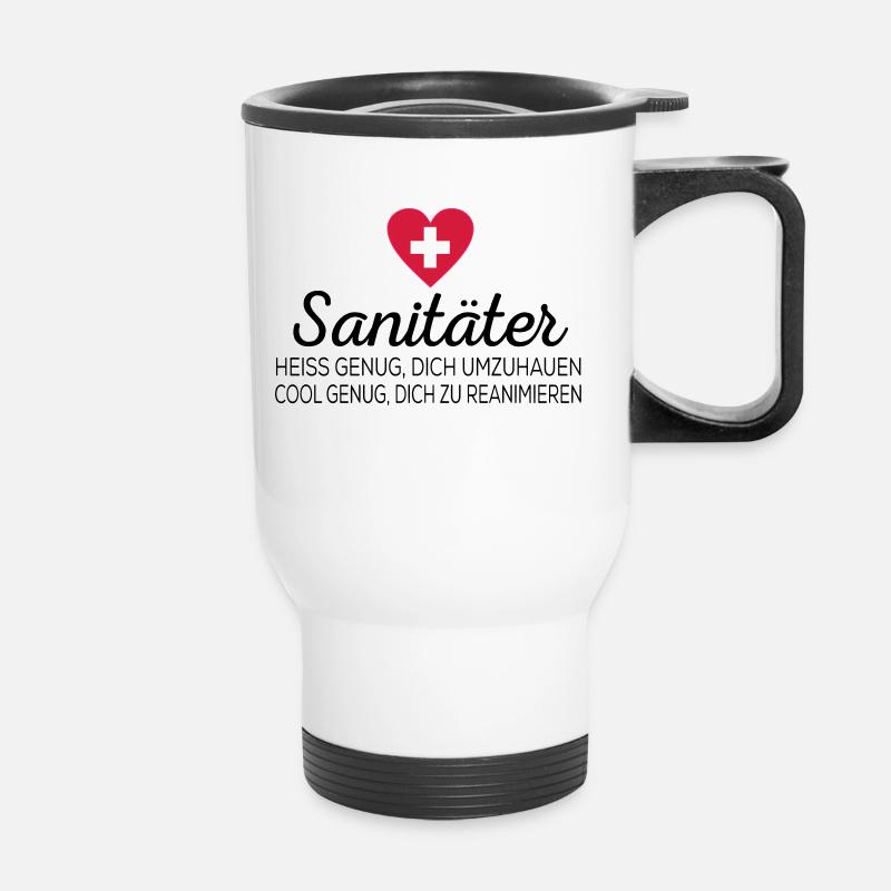 Sanitäter - Thermobecher mit Tragegriff - Weiß