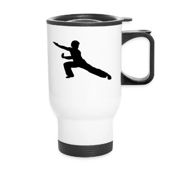 Shaolin, Kung-Fu, Wushu - Tasse isotherme avec poignée - blanc - Devant