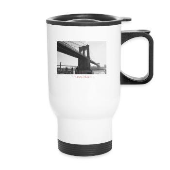 Brooklyn Bridge (Poster) - Thermobecher mit Tragegriff - Weiß - Vorne