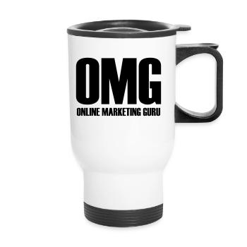 Idée de cadeau OMG Online Marketing Gourou - Tasse isotherme avec poignée - blanc - Devant