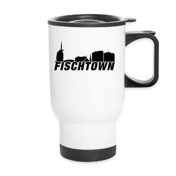 Fischtown Bremerhaven Skyline - Thermobecher mit Tragegriff - Weiß - Vorne