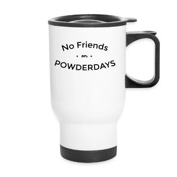 No Friends on Powderdays Gift - Thermal mug with handle - white - Front